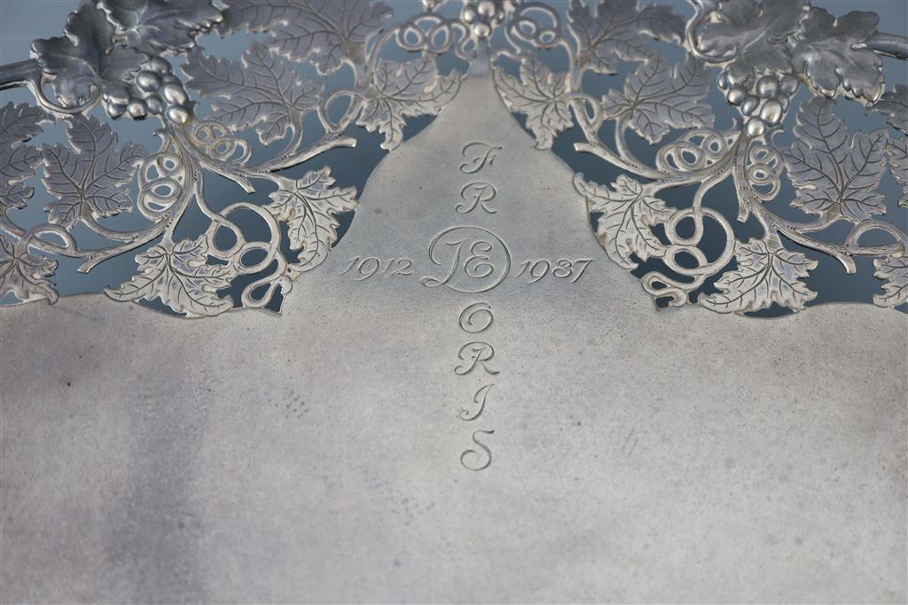 A George VI pierced silver pedestal dish, by Asprey & Co Ltd,
